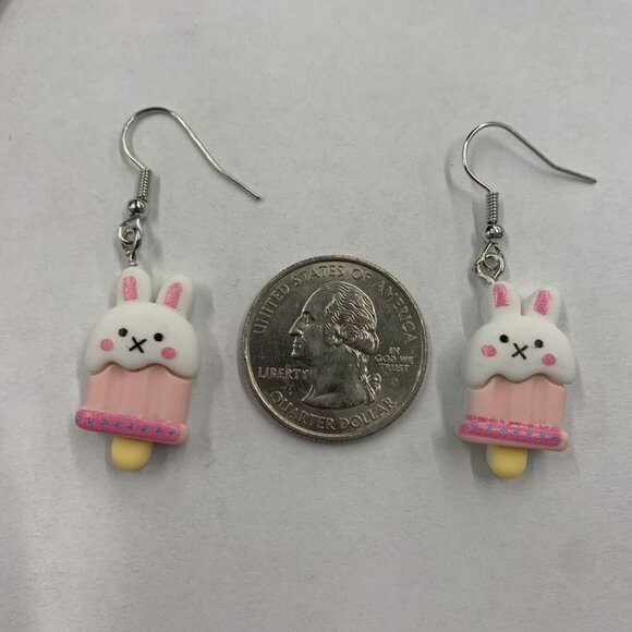 Bunny Earring, Rabbit Earring, Easter Earring, Popsicle Earring, Gift Idea - Picture 4 of 5